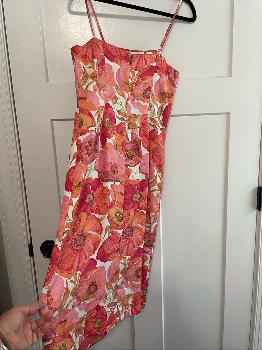 Vintage Pink and Orange Floral Slip Midi Dress - Picture 10 of 10